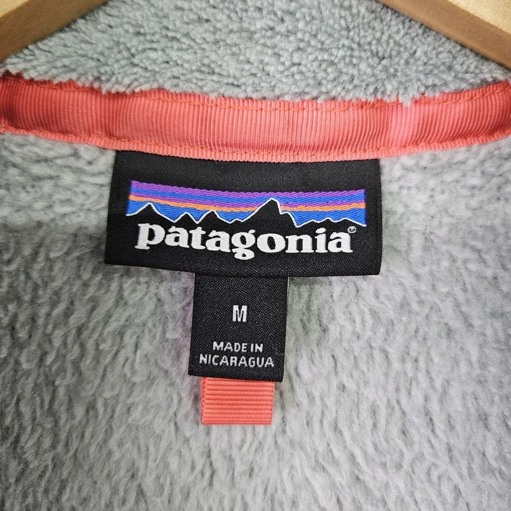 PATAGONIA‎ Re-Tool Snap-T Fleece Pullover Women's Medium Gray Pink Polartec Y2K